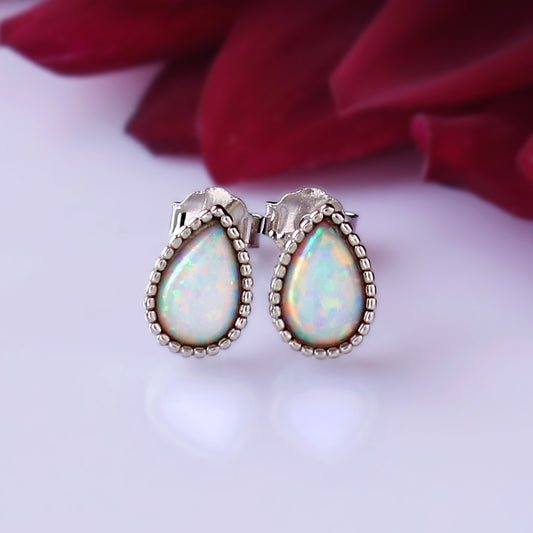 【10月誕生石】ドロップオパールピアス|Silver 925