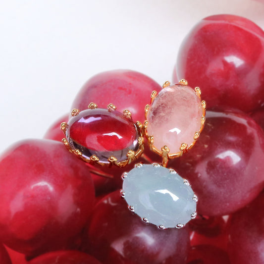 モルガナイト アクアマリン アメトリン カボションリング Silver925 フリーサイズ