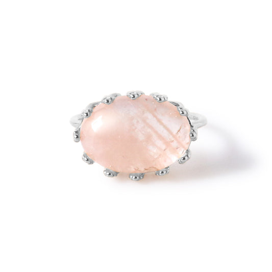 【4月誕生石】モルガナイトカボションカットリング|Silver 928