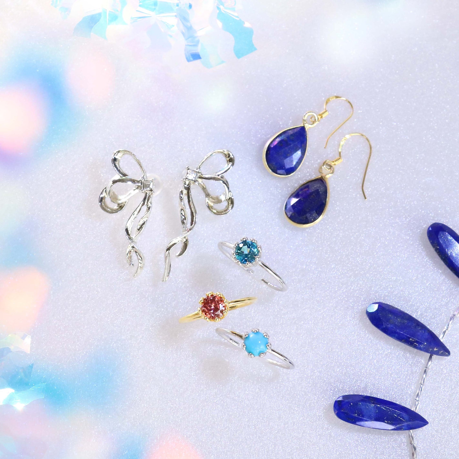 12月誕生石 ラピスラズリ ターコイズ ジルコン クリスマスジュエリーコレクション