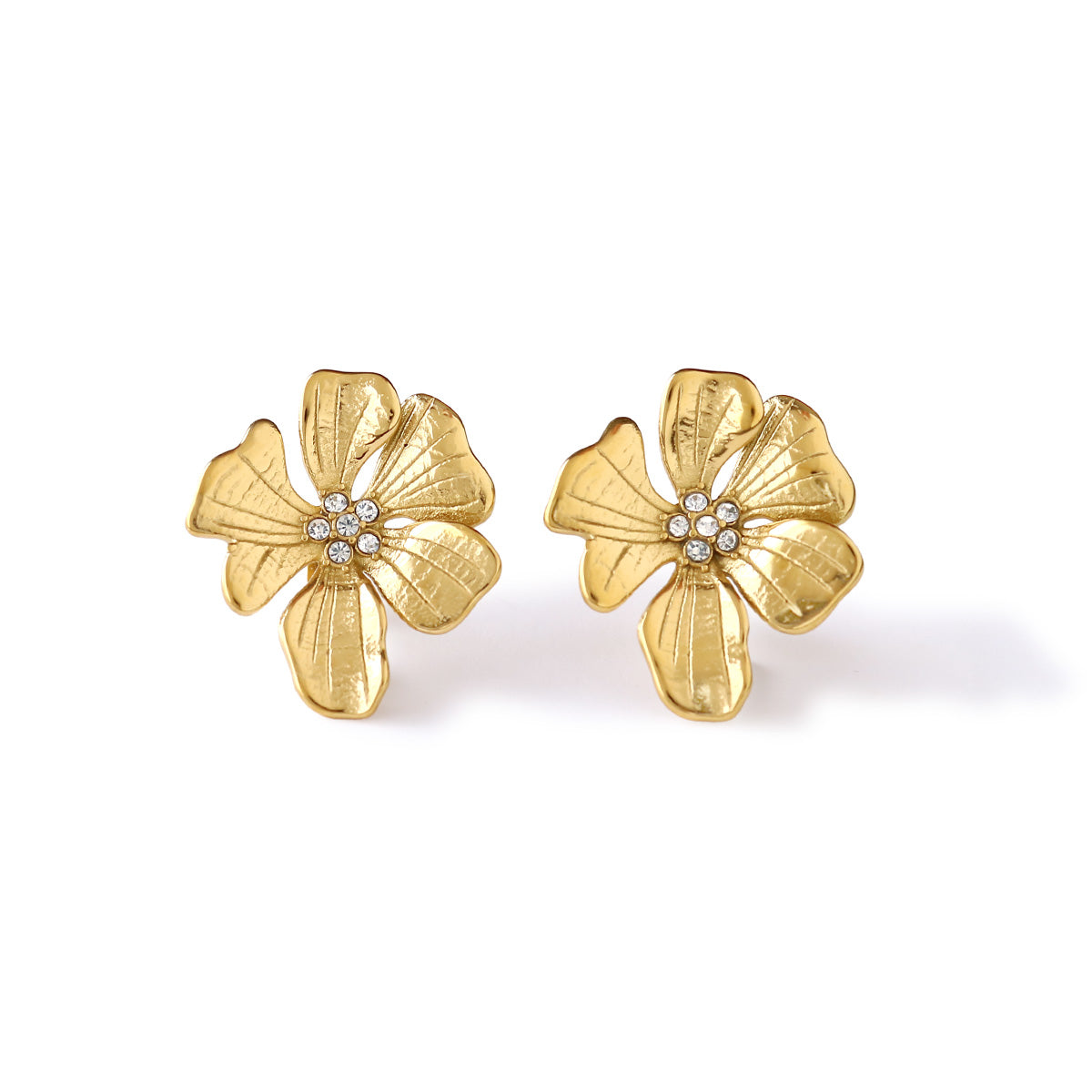 スミレフラワーピアス｜18K Gold Plate