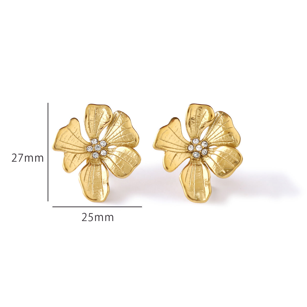 スミレフラワーピアス｜18K Gold Plate