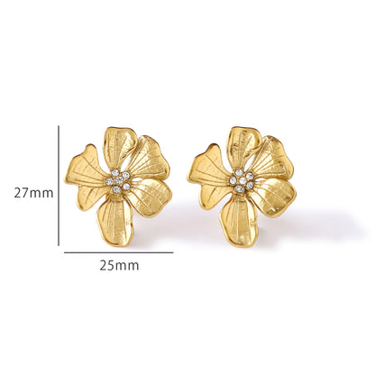 スミレフラワーピアス｜18K Gold Plate