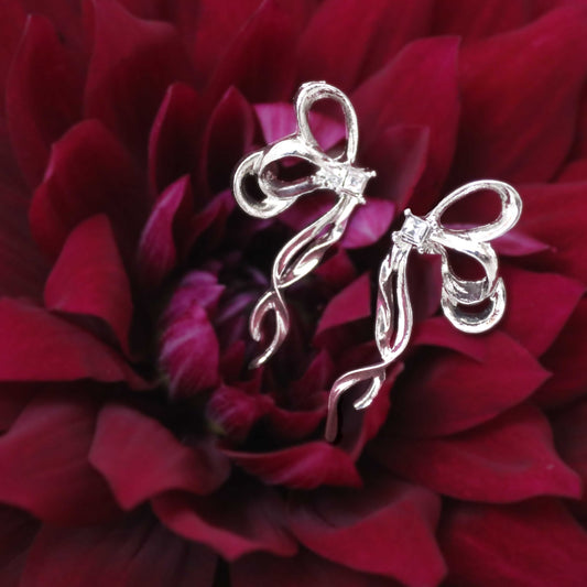 ロングボウリボンピアス｜Silver 925