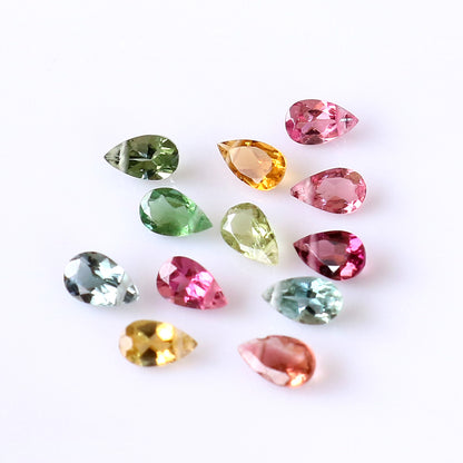 【10月誕生石】マルチカラートルマリンペアシェイプチョーカーネックレス｜ Silver925