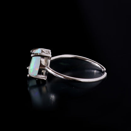 オパール ペアシェイプカット シルバー925 リング 側面 デザイン詳細