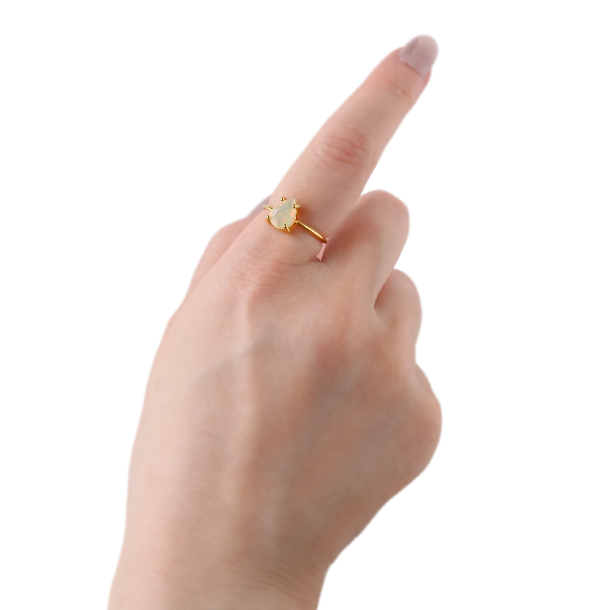 オパールリング 着用イメージ 指につけた様子