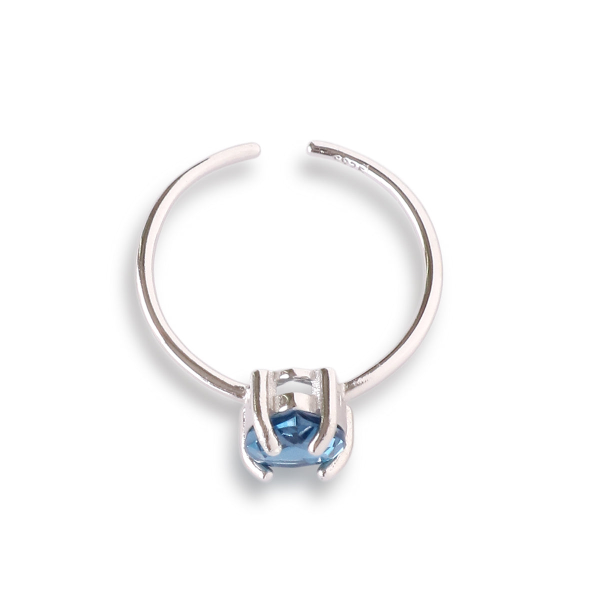 ロンドンブルートパーズペアシェイプファセットカットリング｜Silver 925