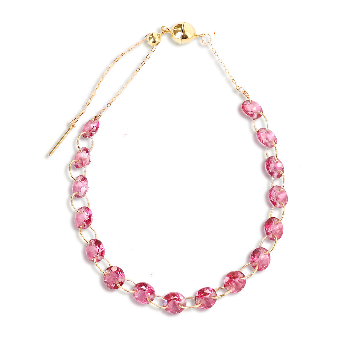 ピンクトパーズ ブレスレット 石の詳細 ラウンドカット