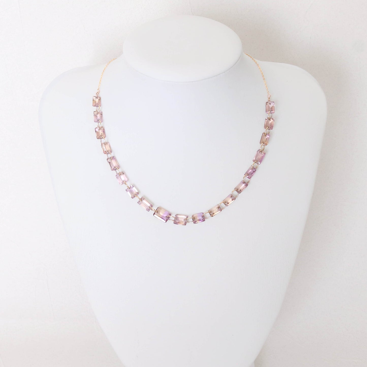 アメトリンレクタングルファセットカットネックレス｜Silver 925