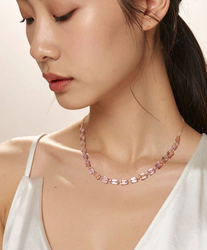 アメトリンレクタングルファセットカットネックレス｜Silver 925