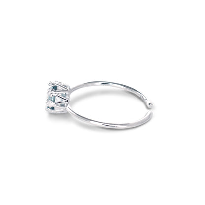 ルージルコンリング側面 Silver925爪留めディテール 側面