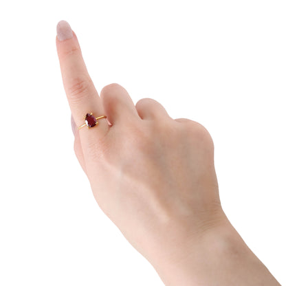 インド産ロードライトガーネットペアシェイプファセットカットリング Silver925 着用時サイズ感