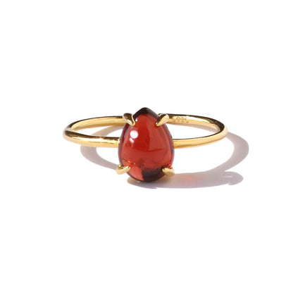 モザンビーク産ガーネットペアシェイプカボションカットリング Silver925 詳細