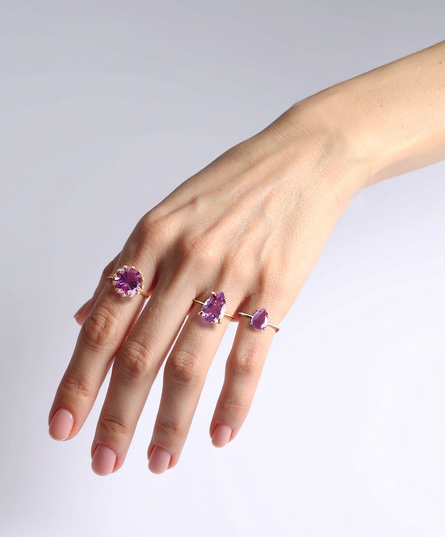 2月誕生石 ブラジル産アメジスト リング silver925 フリーサイズ 着用