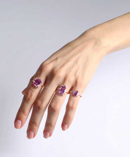 2月誕生石 ブラジル産アメジスト リング silver925 フリーサイズ 着用