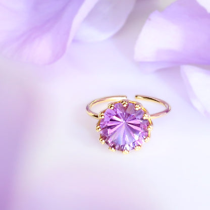 アメジストラウンドコンケープカットリング Silver 925 2月誕生石