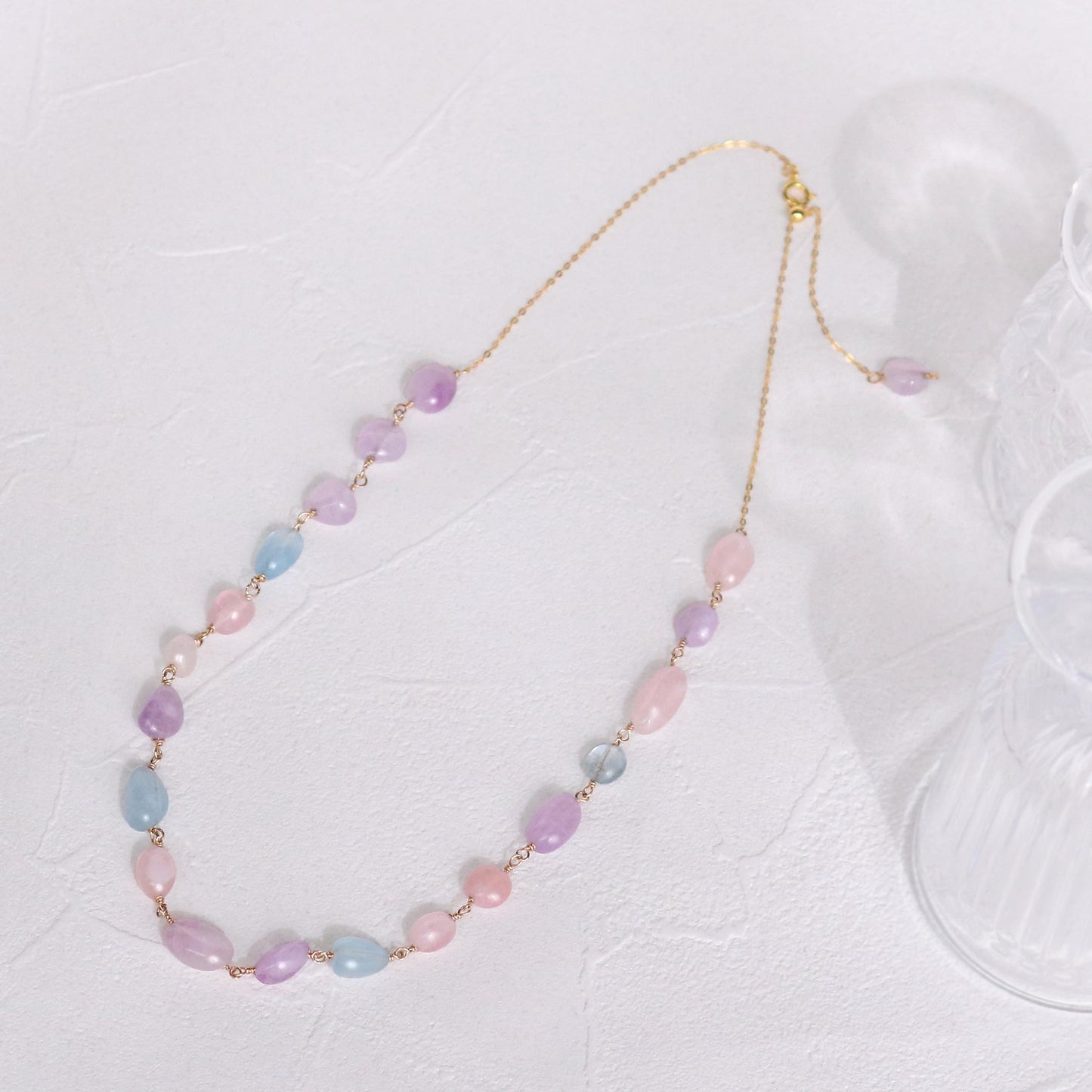 ミックスストーンタンブルカットネックレス｜Silver 928