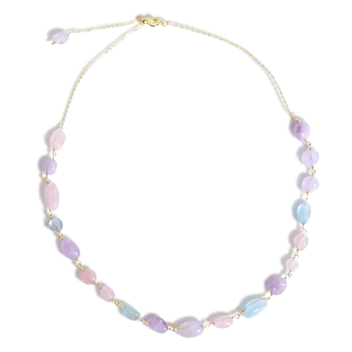 ミックスストーンタンブルカットネックレス｜Silver 928