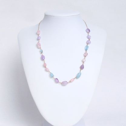 ミックスストーンタンブルカットネックレス｜Silver 928