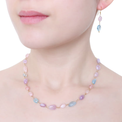 ミックスストーンタンブルカットネックレス｜Silver 928