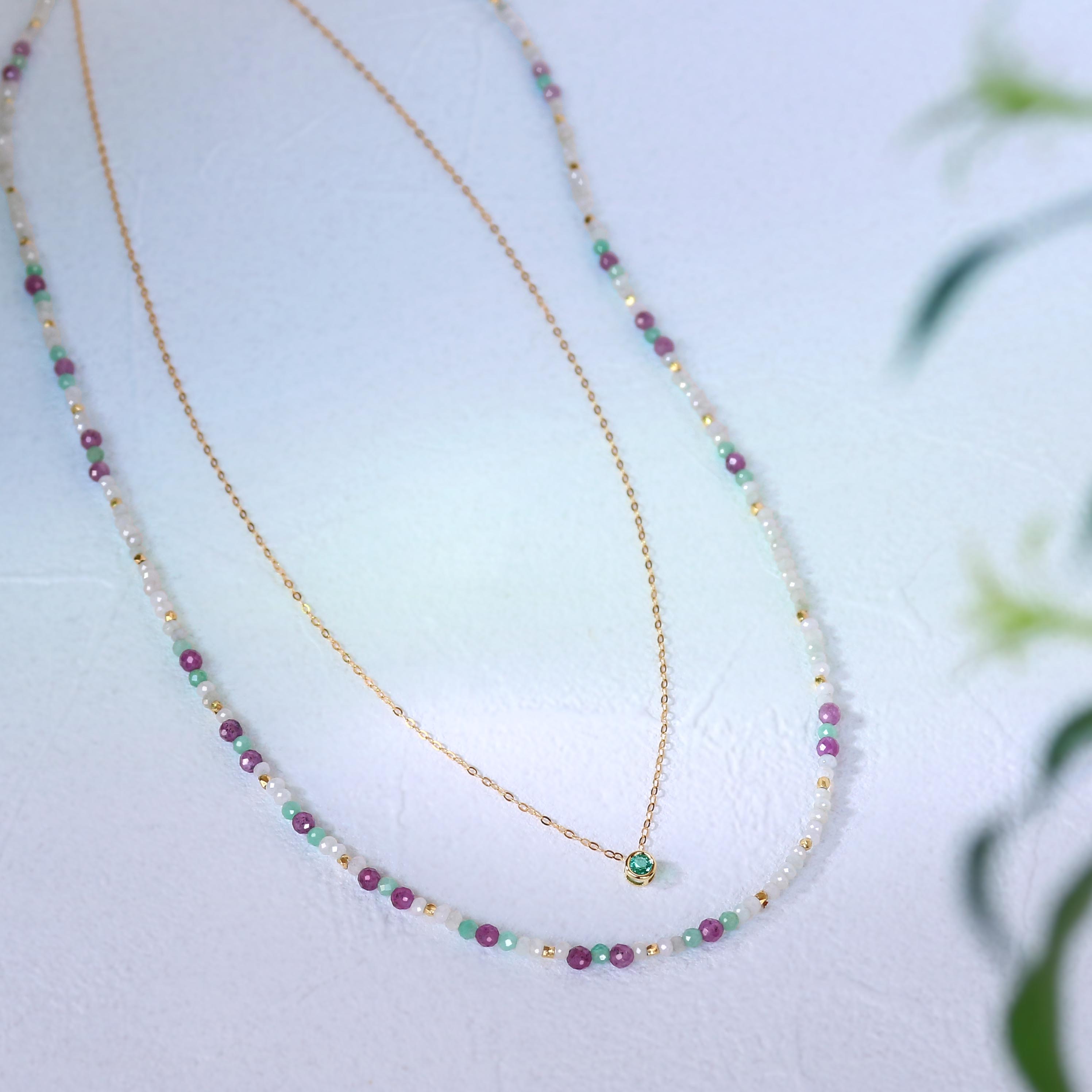 エメラルドネックレス ファセットカット Silver925 | ブラジル産 5月