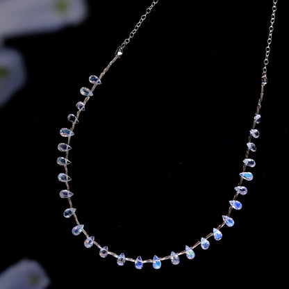 【6月誕生石】レインボームーンストーンネックレス｜Silver 925
